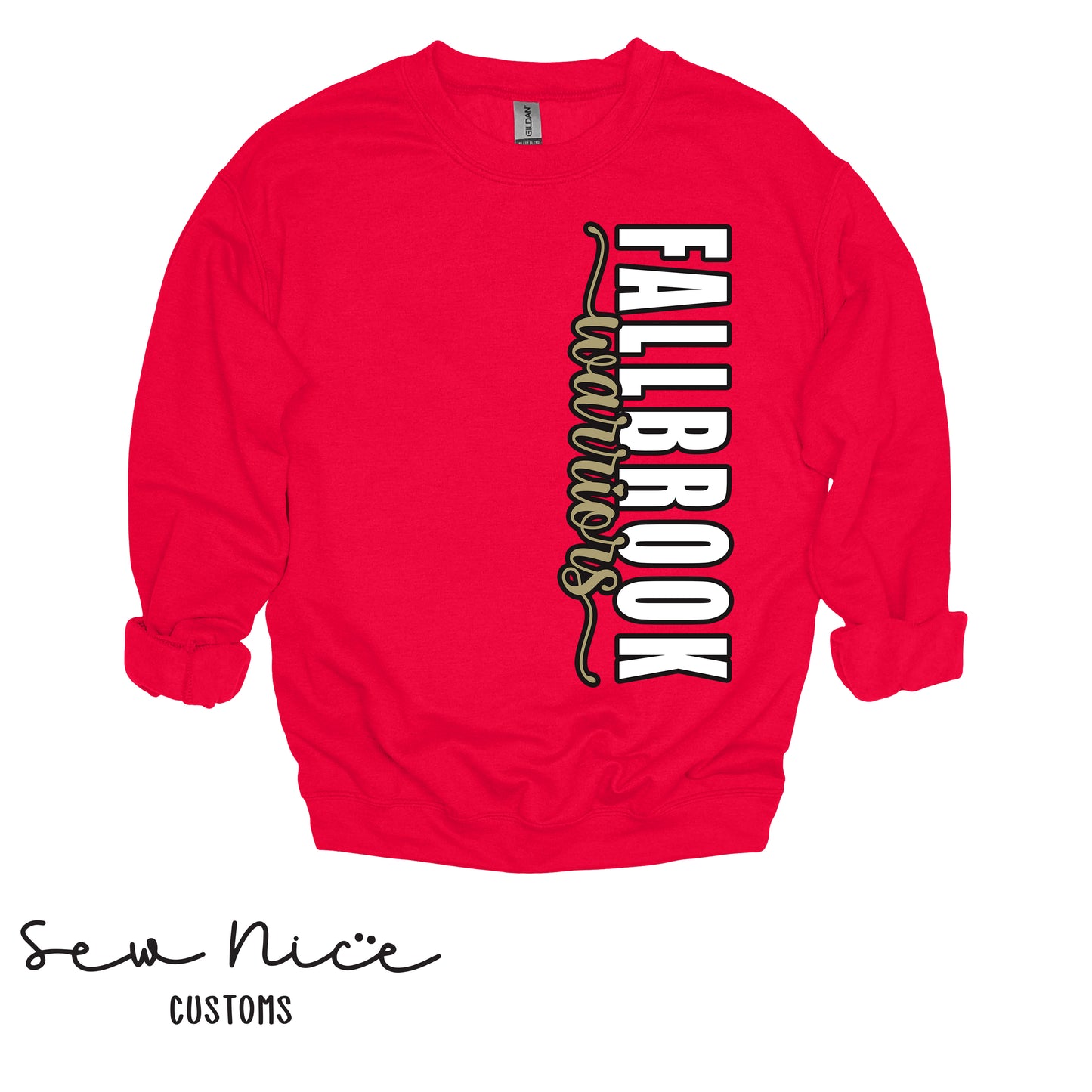 Fallbrook Warriors- Side Design Crewneck Sweatshirt