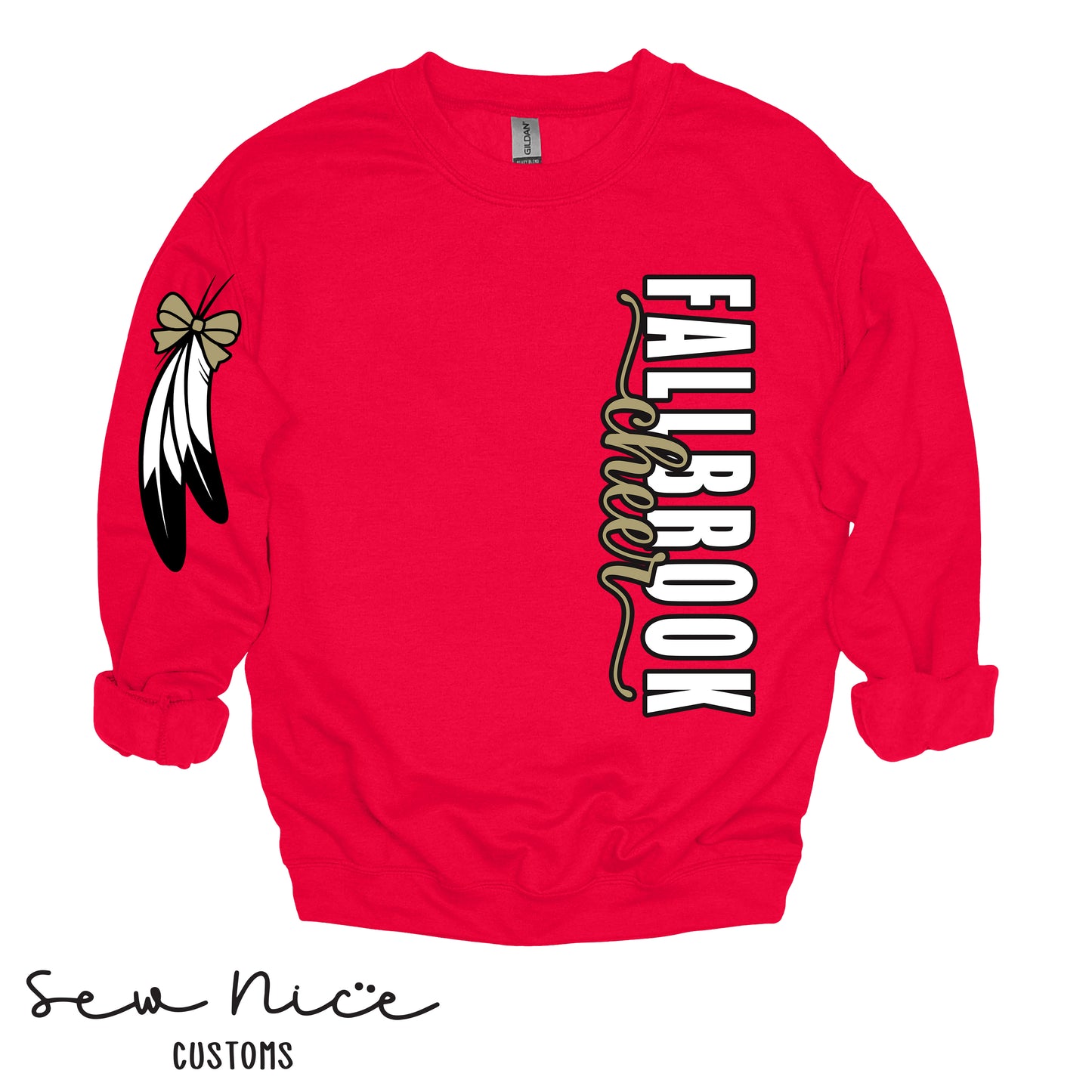 Fallbrook Cheer- Side Design- Adult/Youth Crewneck Sweatshirt- FPW CHEER