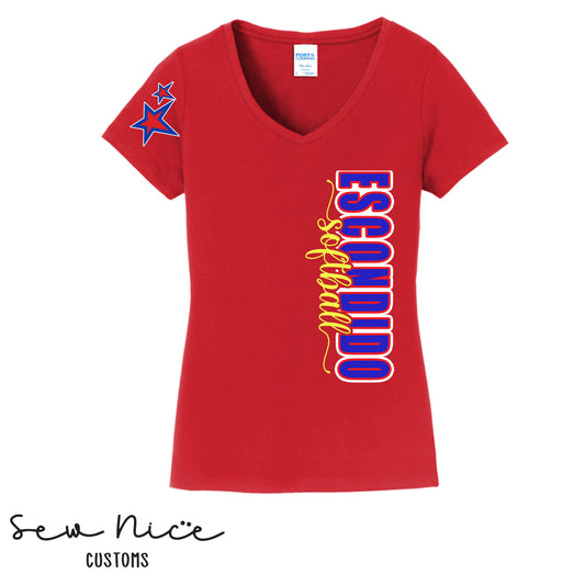 Escondido Side Design- Ladies V-Neck