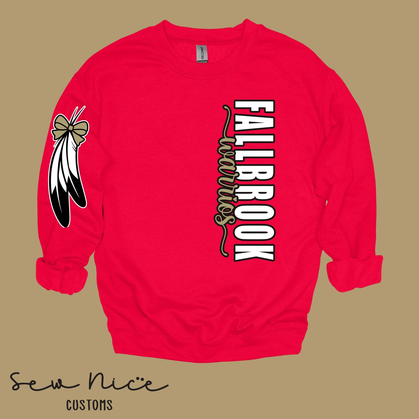Fallbrook Warriors- Side Design Crewneck Sweatshirt