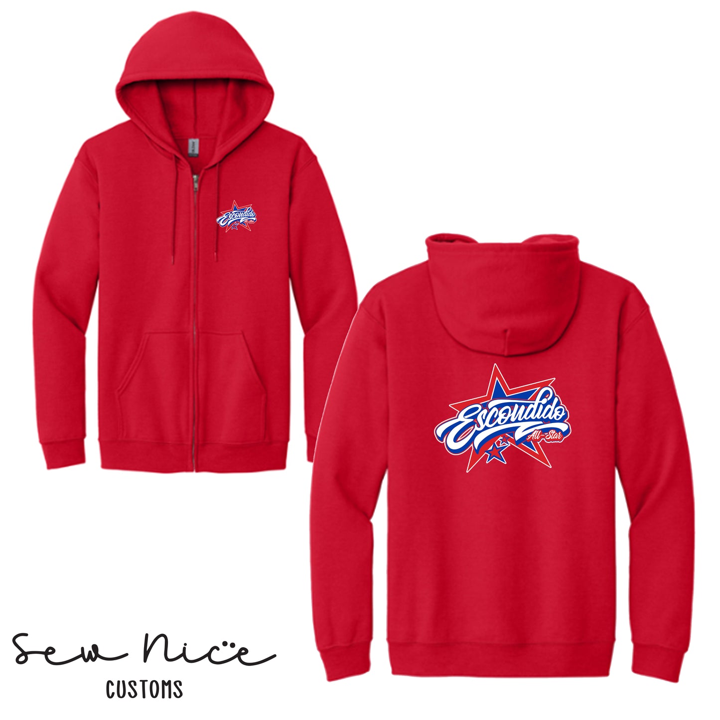 Escondido Star Logo- Unisex Full Zip Hoodie