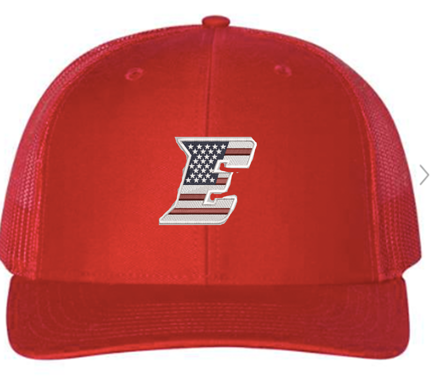 Embroidered American Flag "E" Richardson Trucker Hat