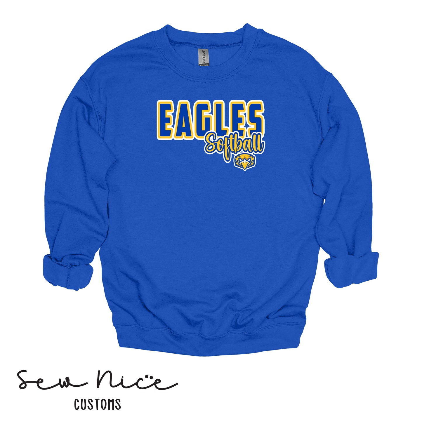 YOUTH Eagles Softball Script- Crewneck Sweatshirt