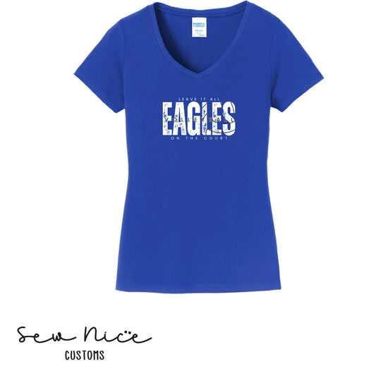 SP Eagles Volleyball-Leave It All On The Court-Ladies V-Neck Shirt