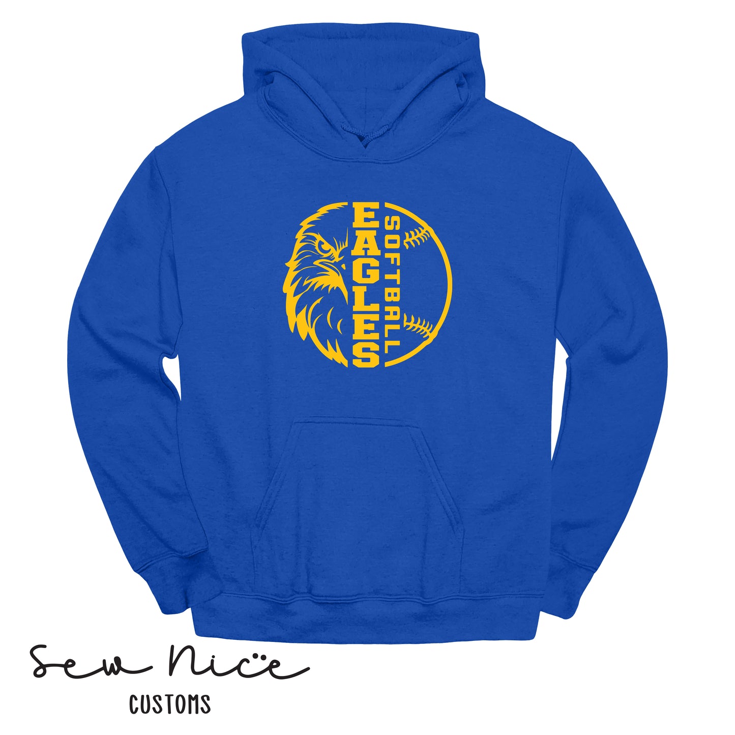 YOUTH Eagles Face Softball- Hoodie