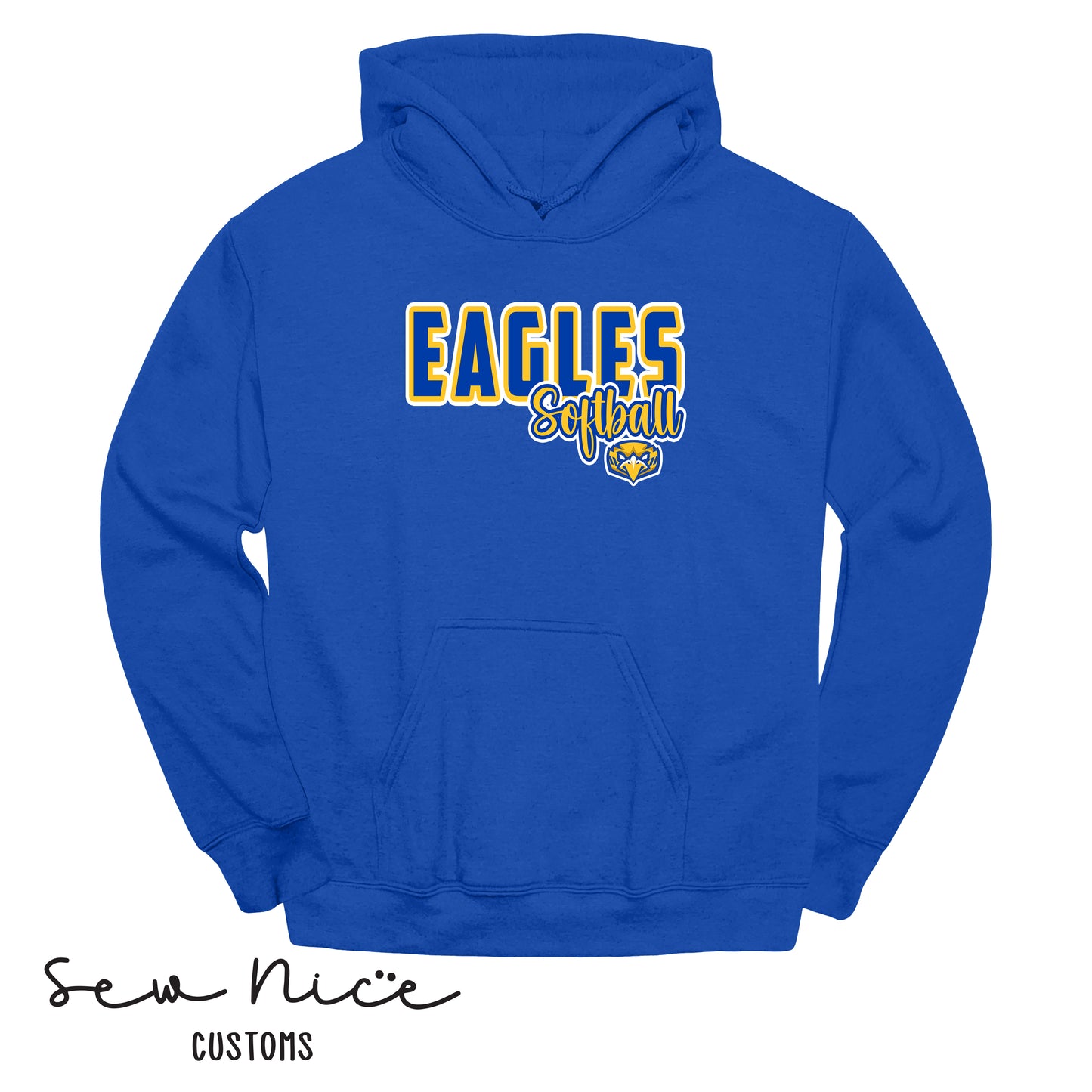 YOUTH Eagles Softball Script- Hoodie
