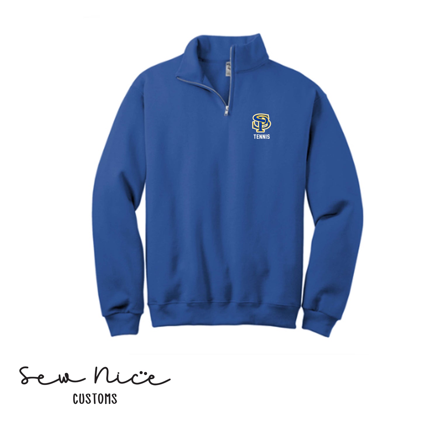 EMBROIDERED SP Tennis- Unisex Adult 1/4 Zip Sweatshirt