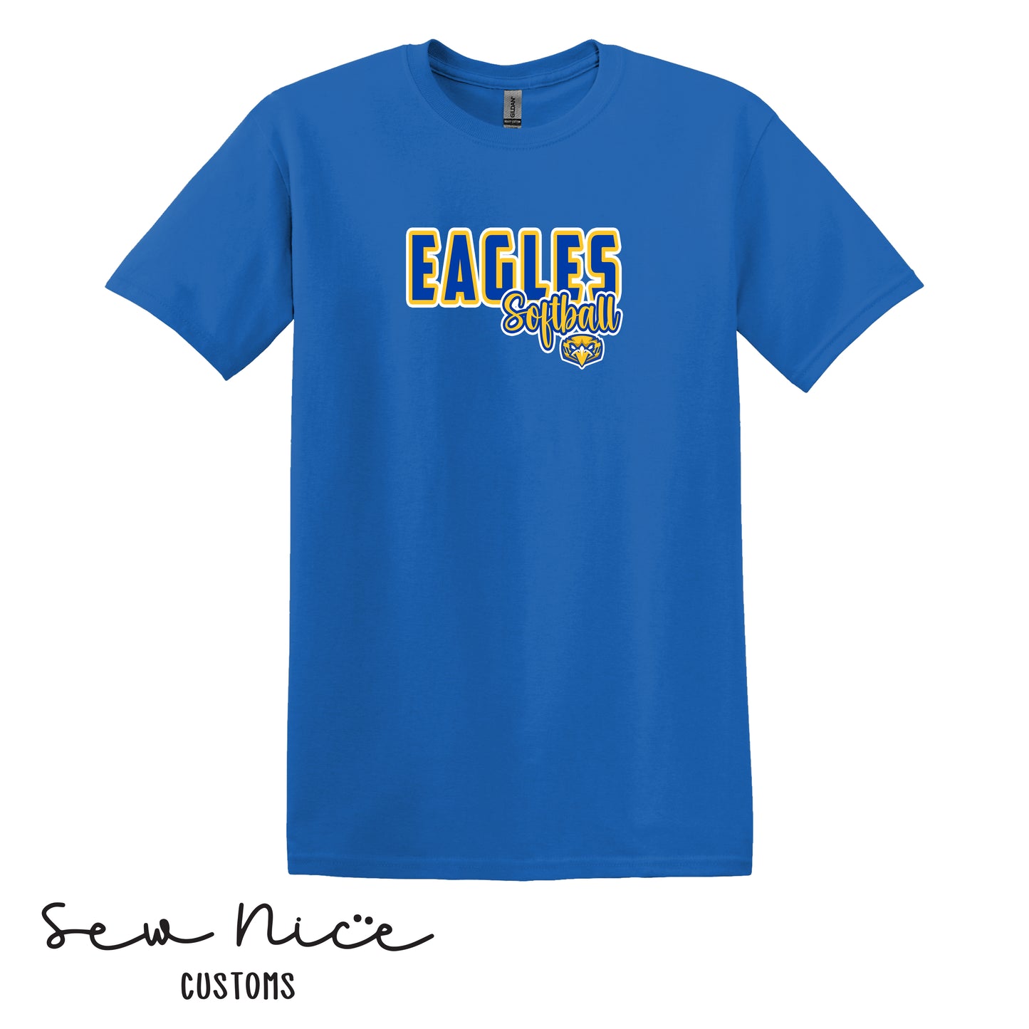 YOUTH-Eagles Softball Script Shirt