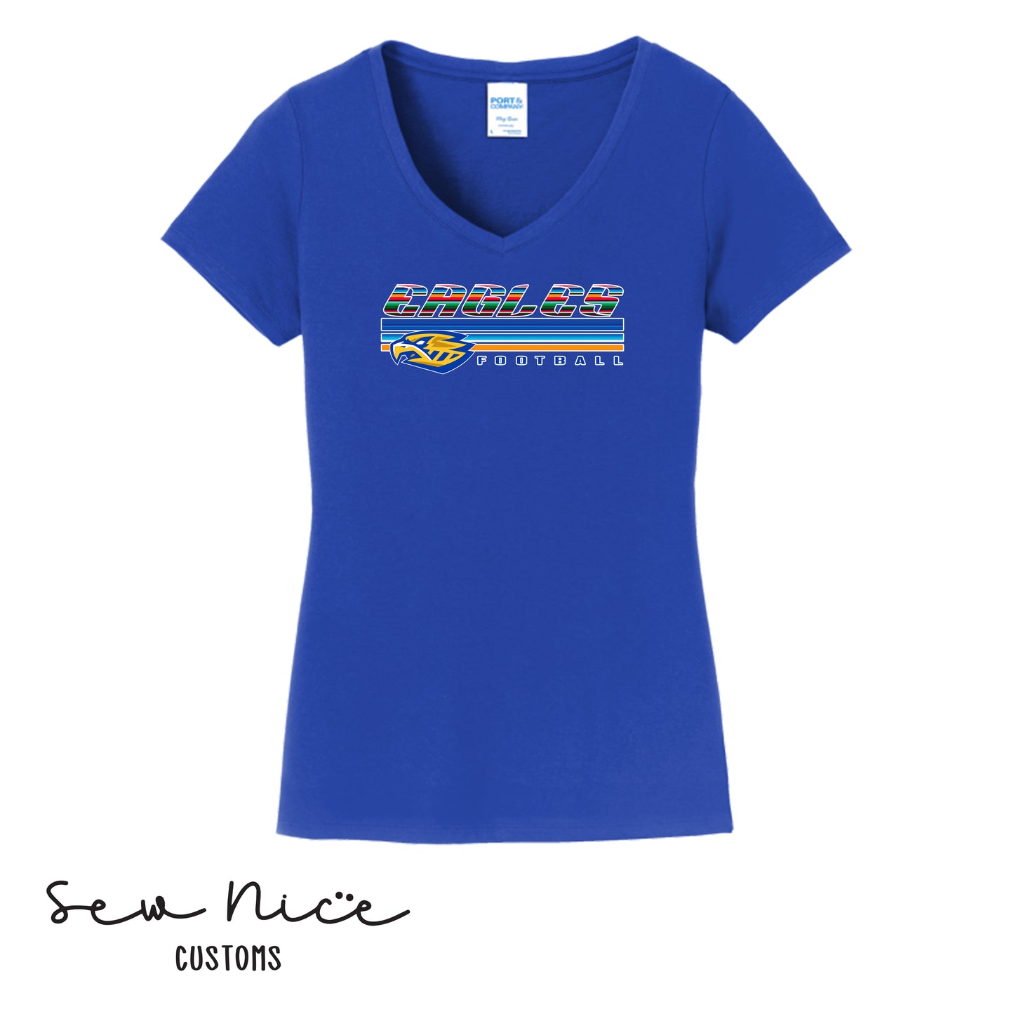 SP Serape Eagles Ladies V-Neck Shirt