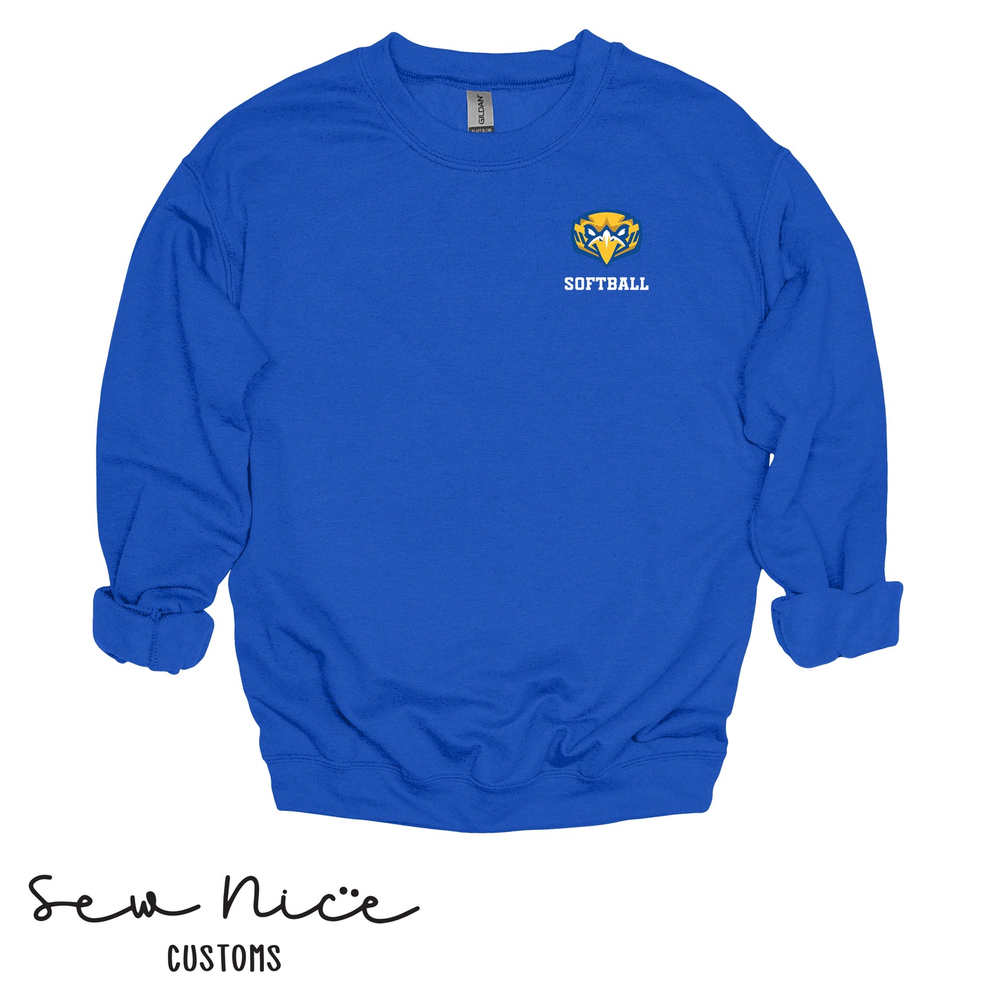 Embroidered Eagle Logo- Softball - Crewneck Sweatshirt