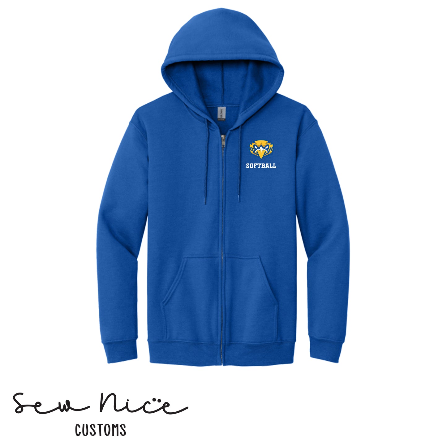 Embroidered Eagles Logo- Softball  - Full Zip