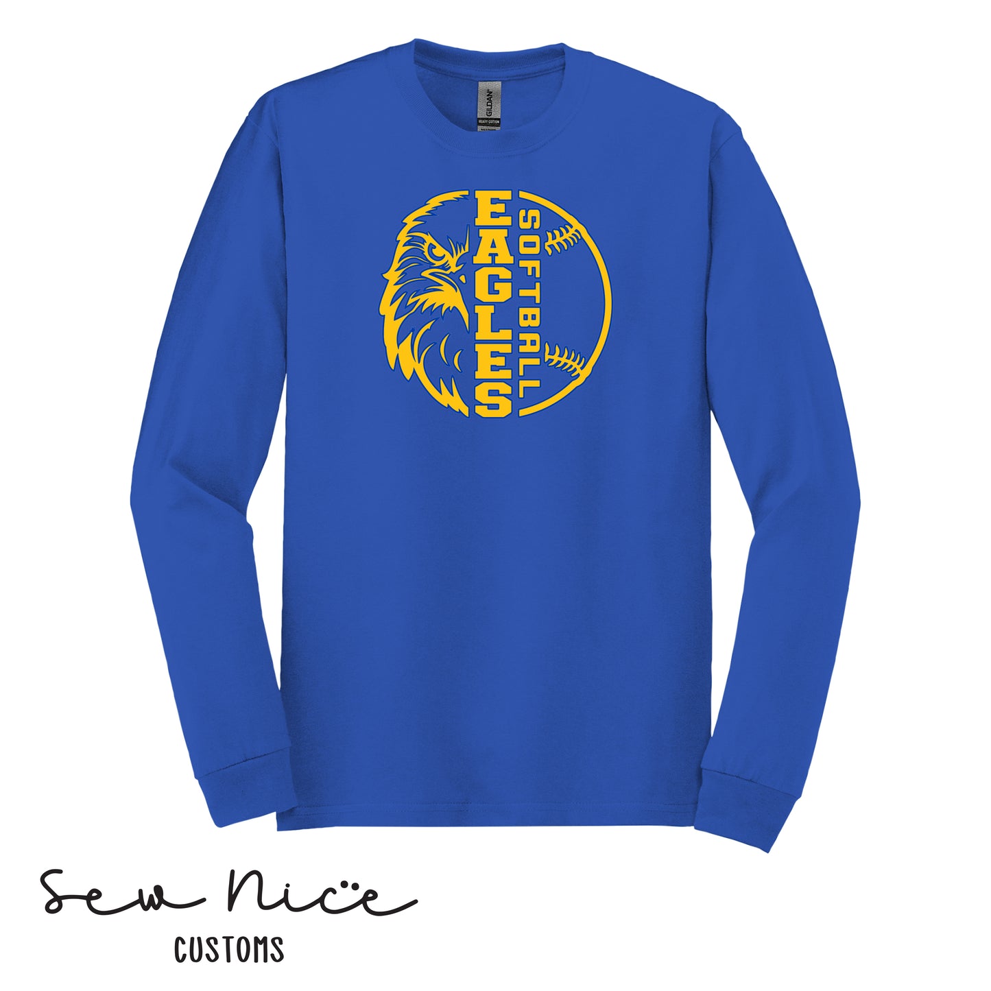 YOUTH Eagles Face Softball- Long Sleeve Shirt