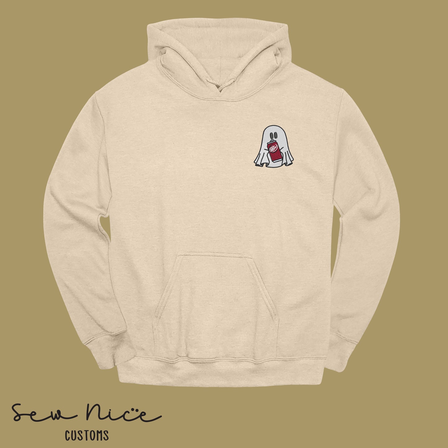 Embroidered Ghost with Drink - Unisex Hoodie