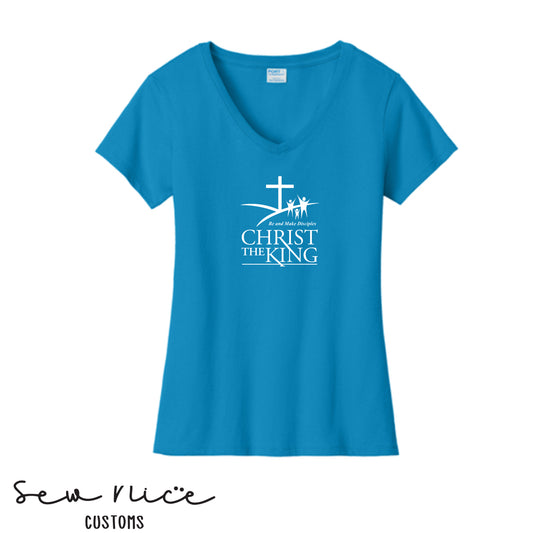 Christ the King Logo- Ladies V-Neck Shirt
