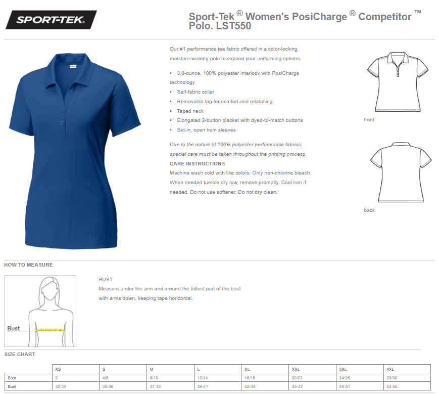 Embroidered Christ The King Logo - Ladies Polo