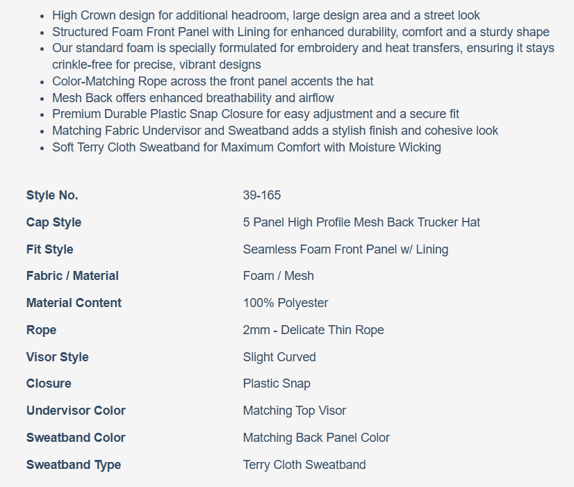 Escondido All Star Foam Trucker Hat