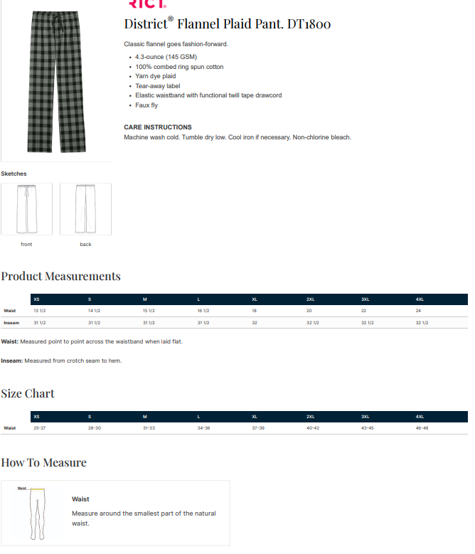 SP Baseball- Flannel Pants