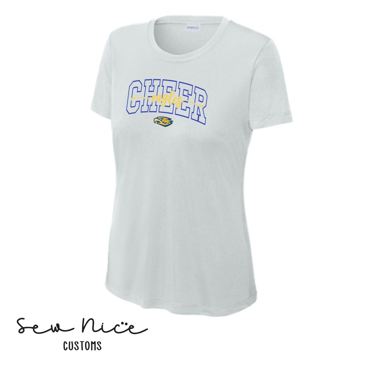 CHEER Eagles Script- Ladies Dri Fit Shirt