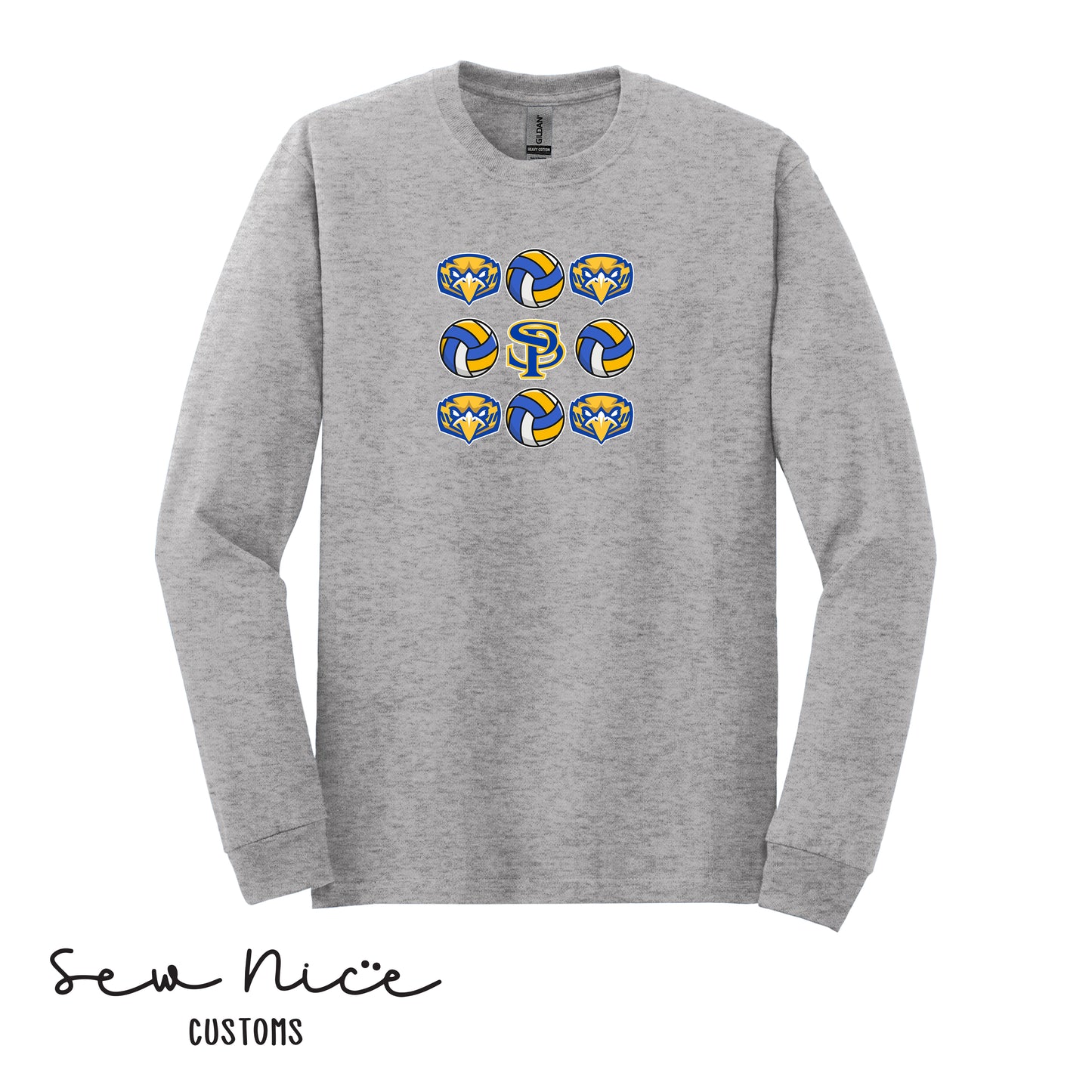 SP Mascot Volleyball Adult/Youth Unisex Long Sleeve Shirt