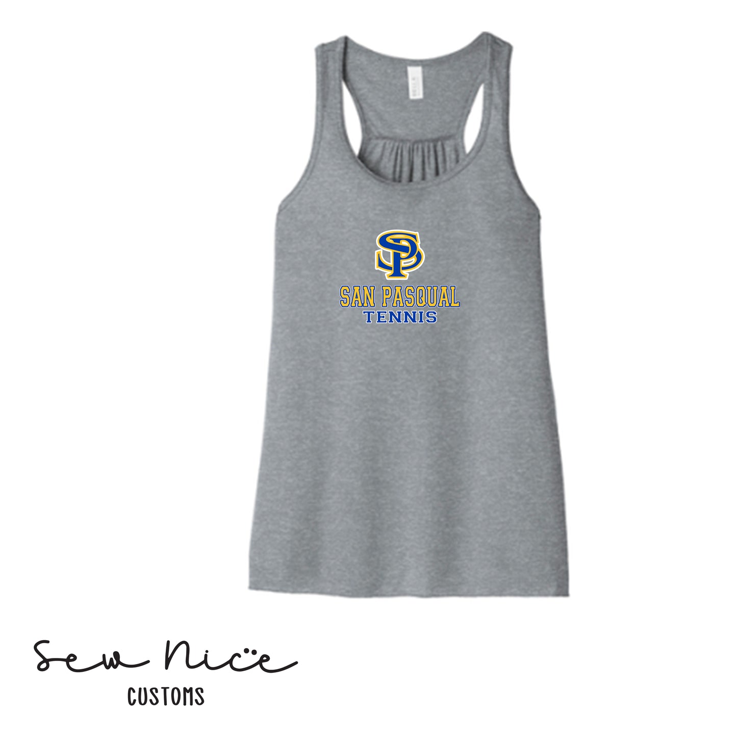 SP San Pasqual Tennis- Ladies Bella Canvas Flowy Tank Top