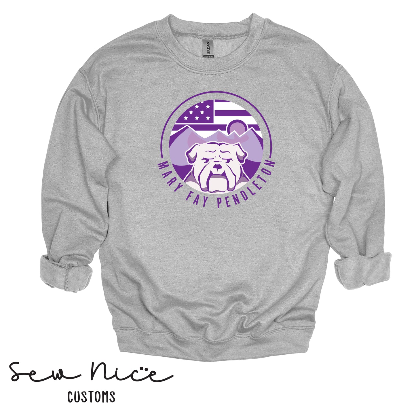Purple Up Mary Fay Logo -Adult Crewneck Sweatshirt