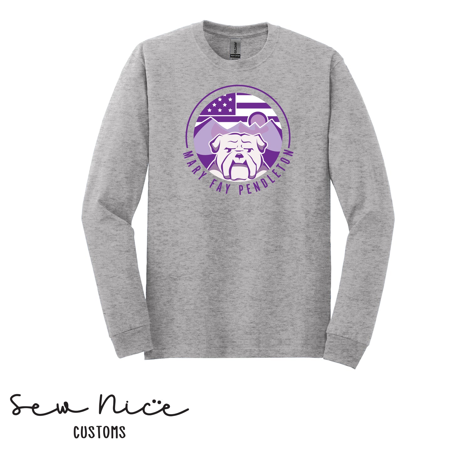 YOUTH-Purple Up Mary Fay Logo -Long Sleeve Shirt