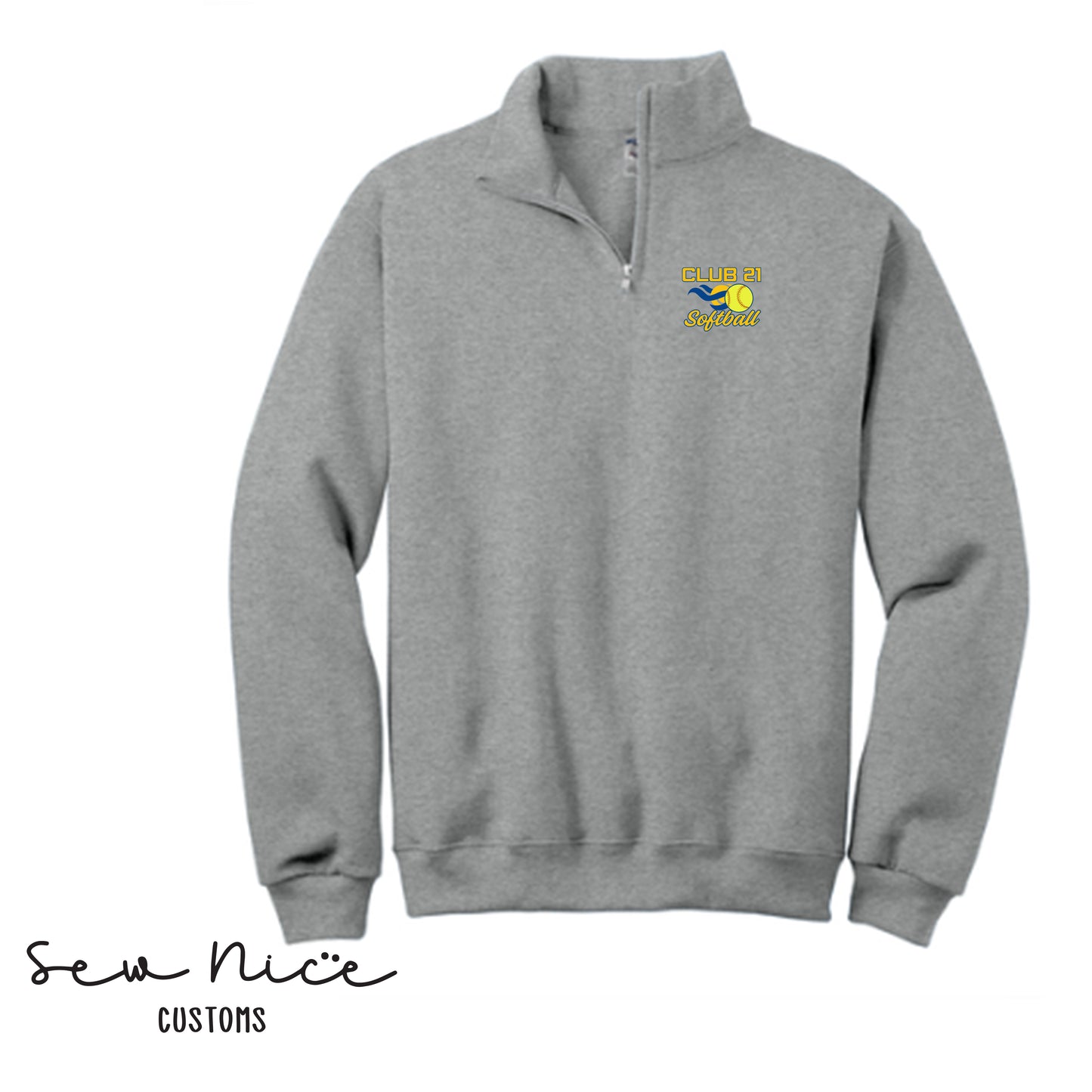 Club 21 Softball- Unisex Adult/Youth 1/4 Zip Sweatshirt