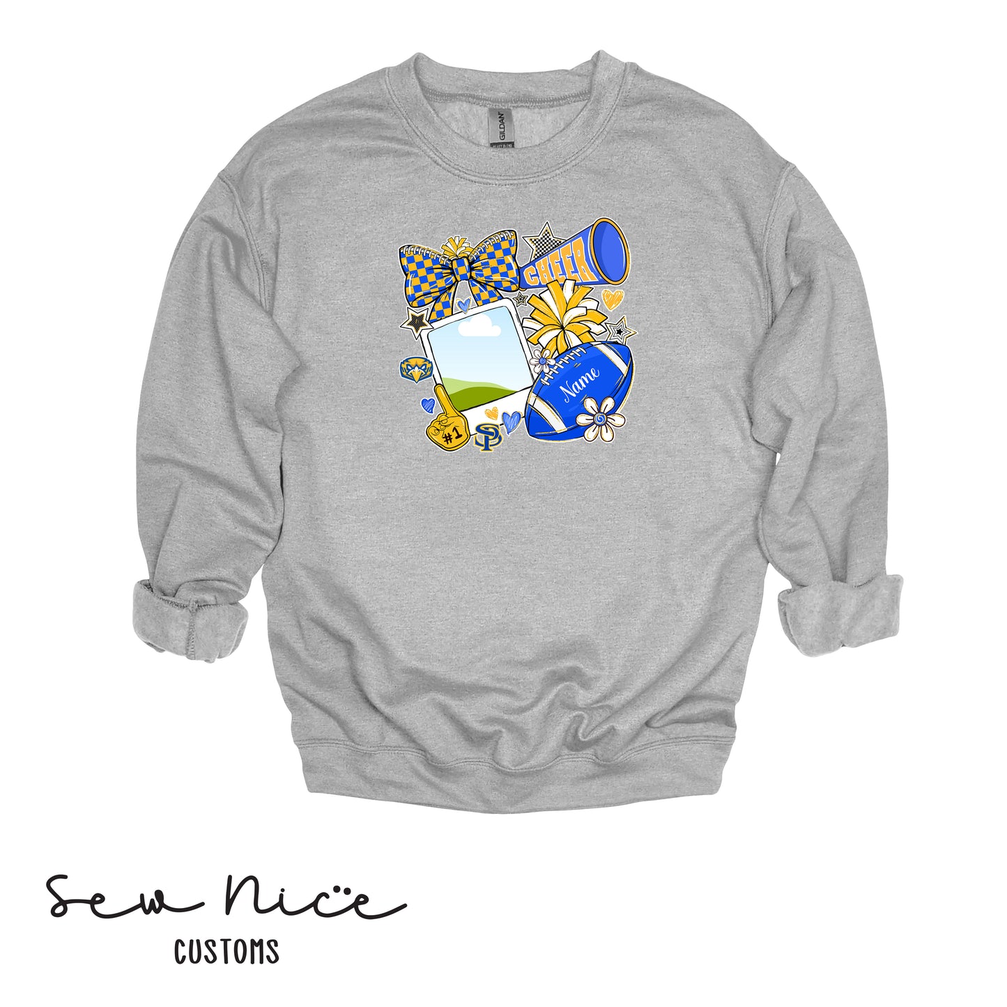 Custom SP Cheer Pic- Unisex Adult/Youth Crewneck Sweatshirt