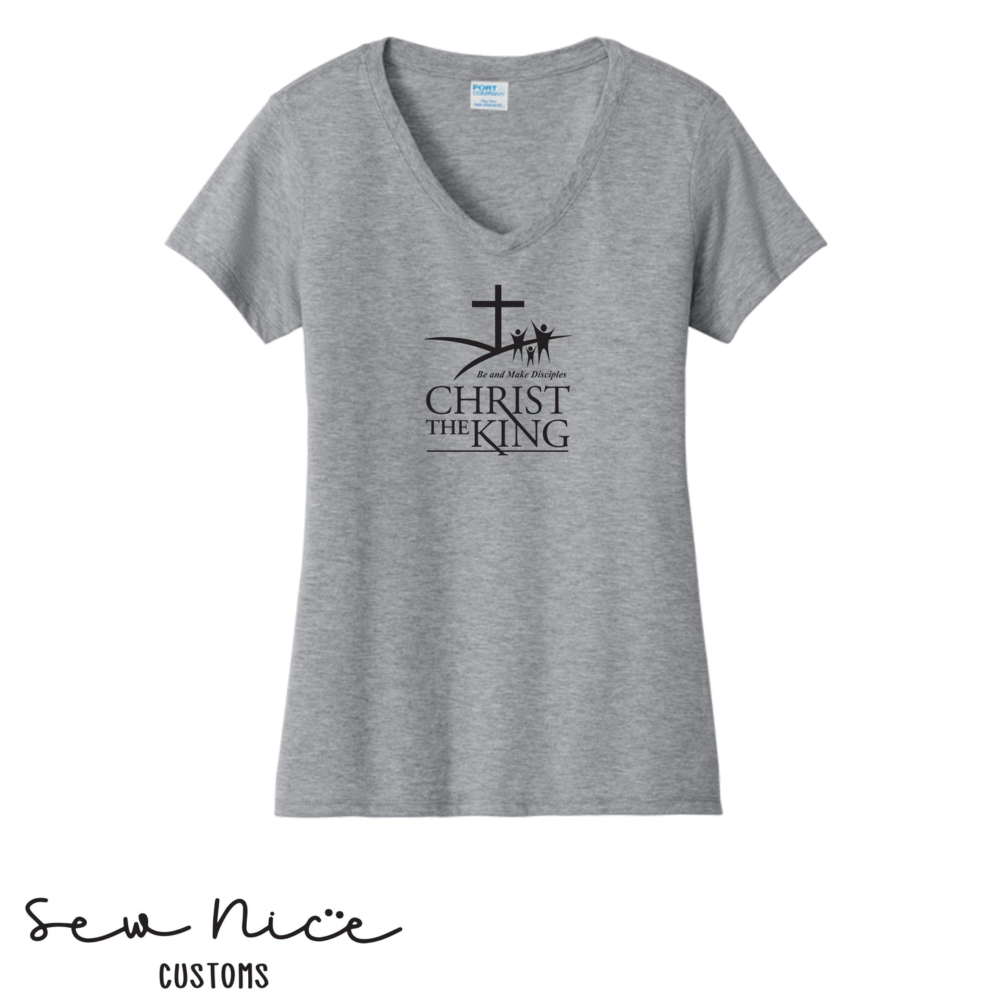 Christ the King Logo- Ladies V-Neck Shirt