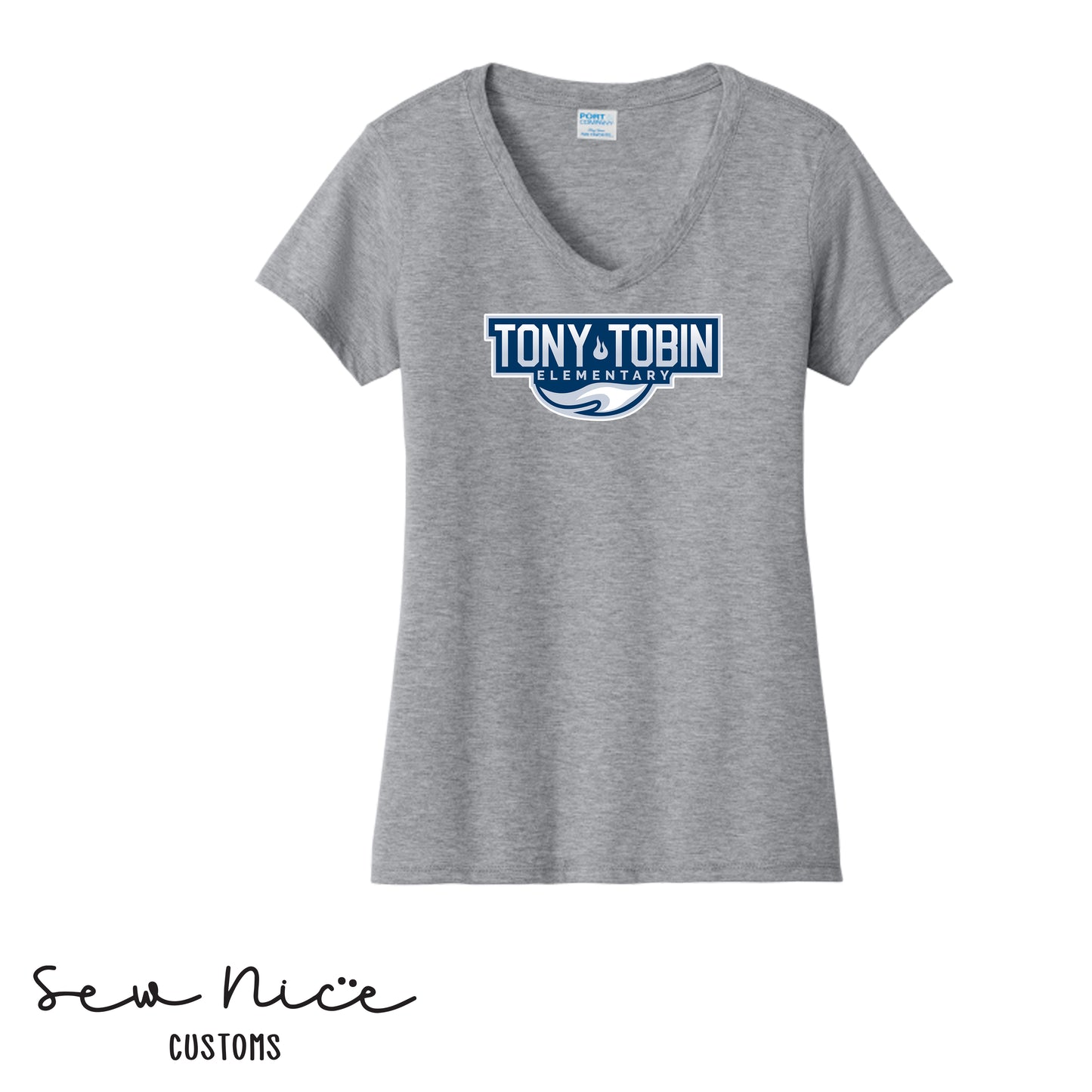 Tony Tobin Traditional Logo- Ladies V-Neck
