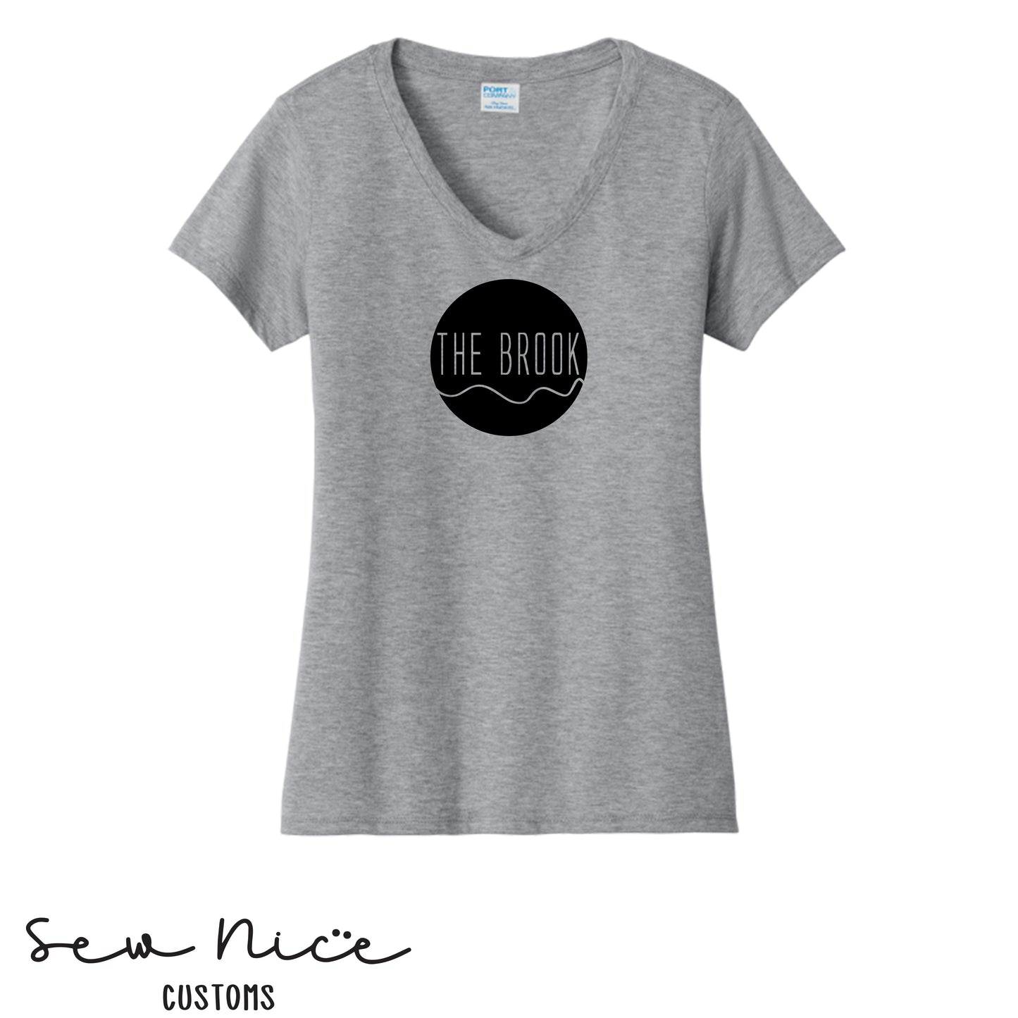 The Brook Logo- Ladies V-Neck Shirt