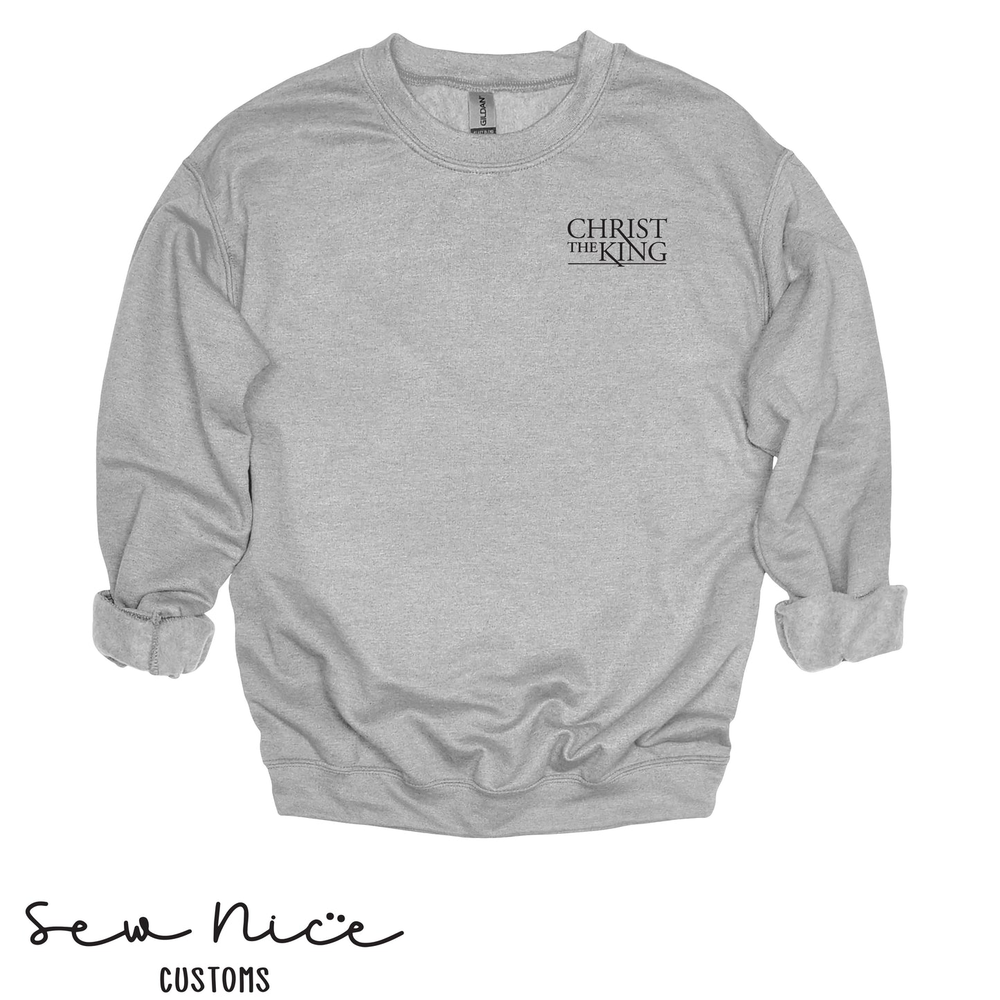 Embroidered Christ The King Logo-Crewneck Sweatshirt