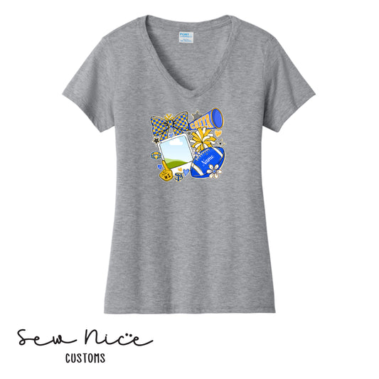 Custom SP Cheer Pic- Ladies V-Neck Shirt