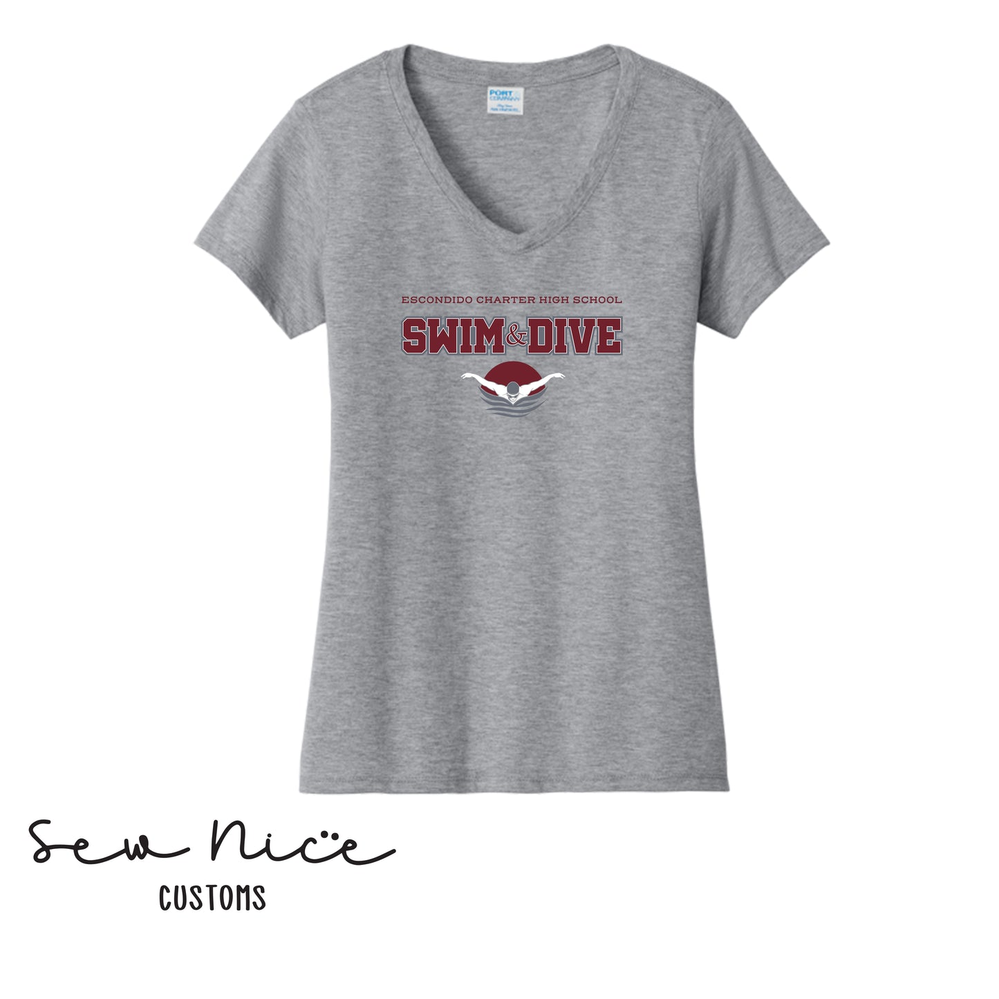 ECHS Swim & Dive-Ladies V-Neck