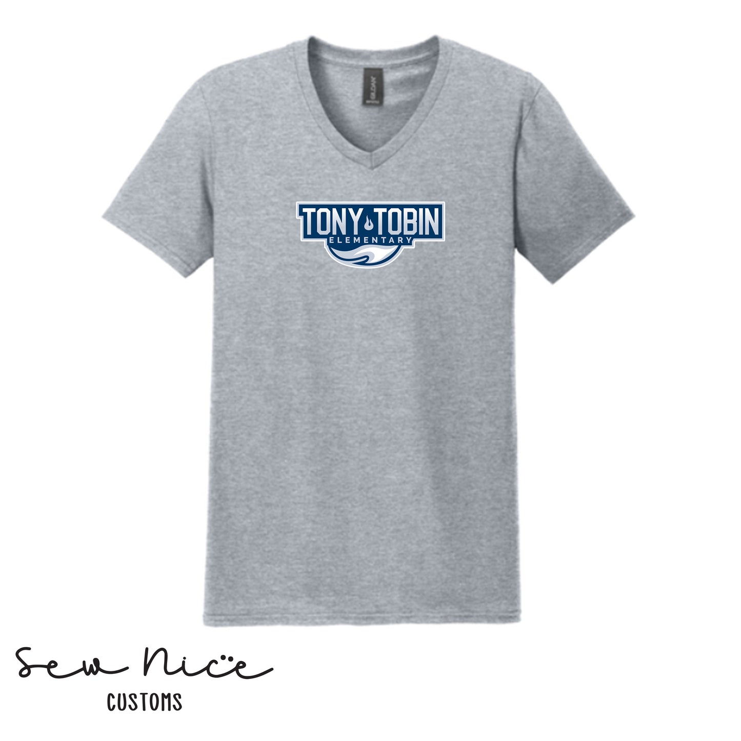 Tony Tobin Traditional Logo- Unisex Adult V-Neck Shirt