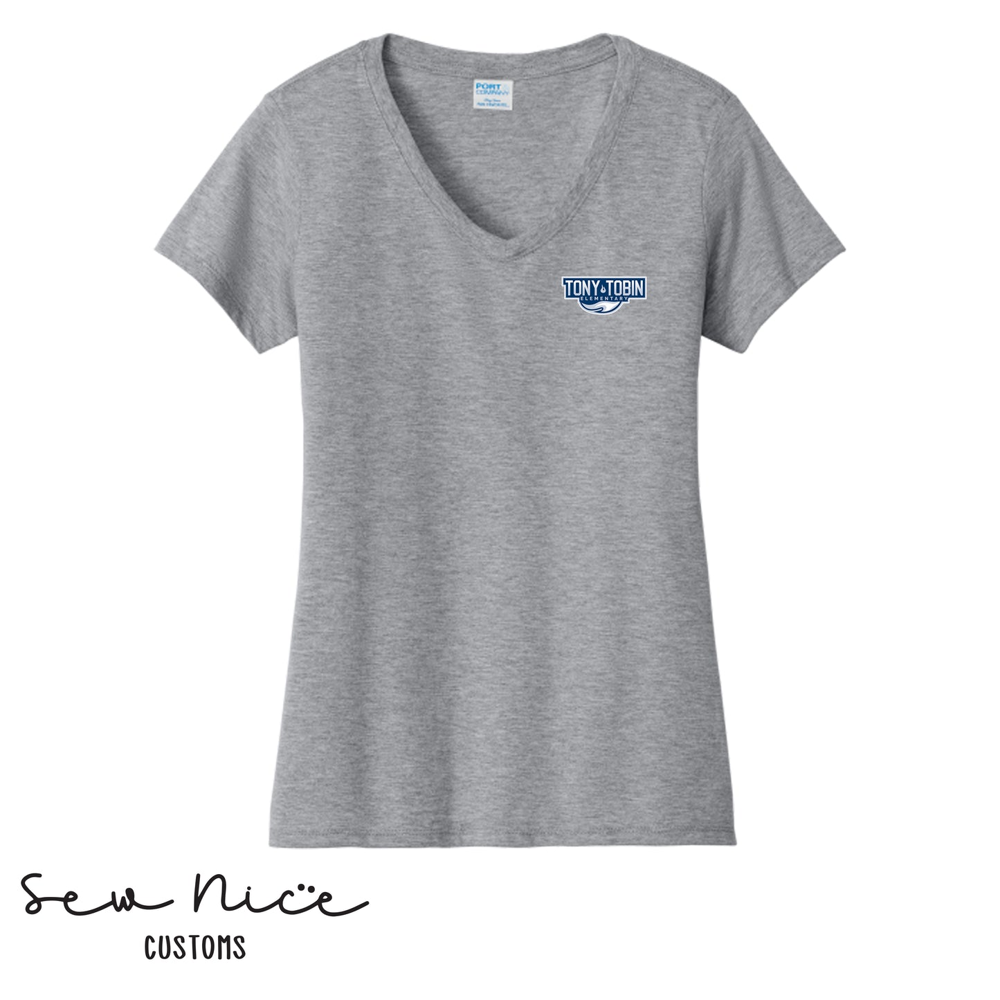 Tony Tobin Traditional Logo- Ladies V-Neck