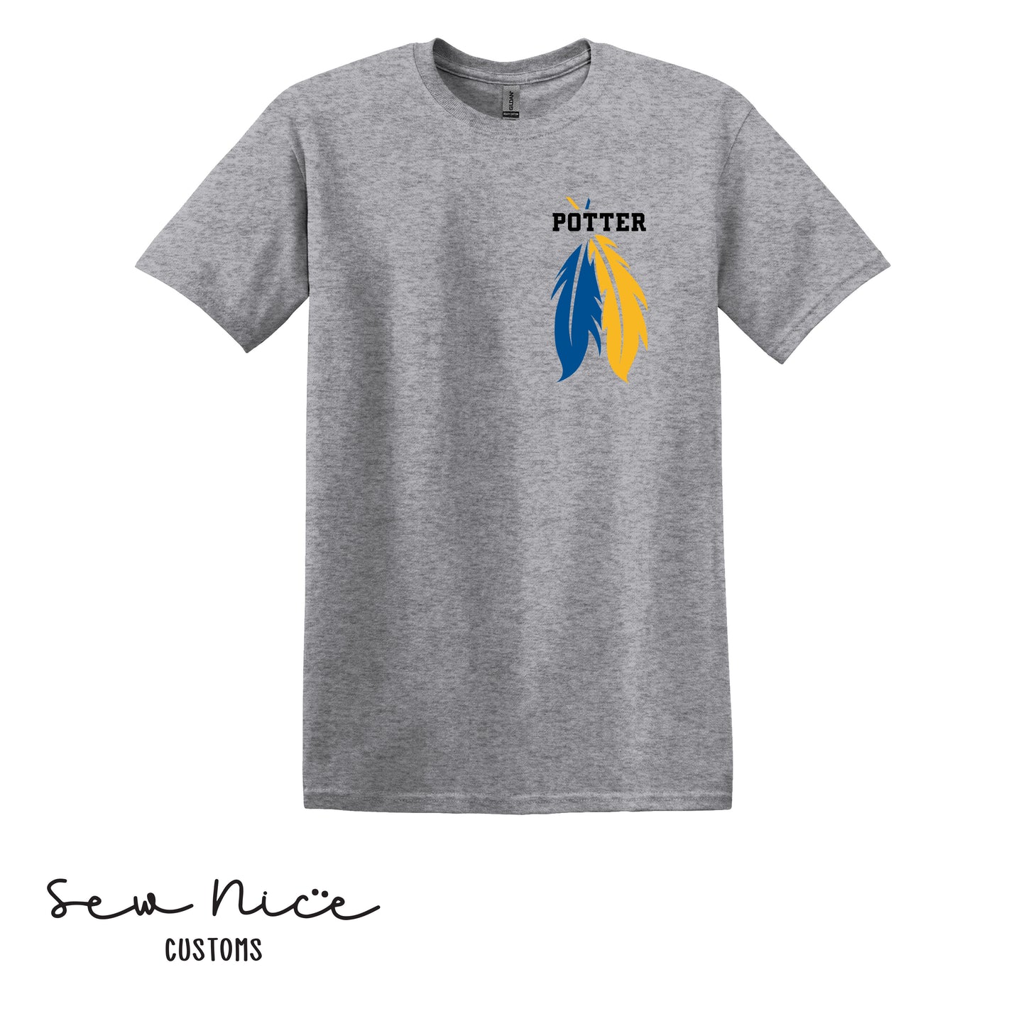 Potter Left Chest Feathers- Unisex Adult/Youth T-Shirt
