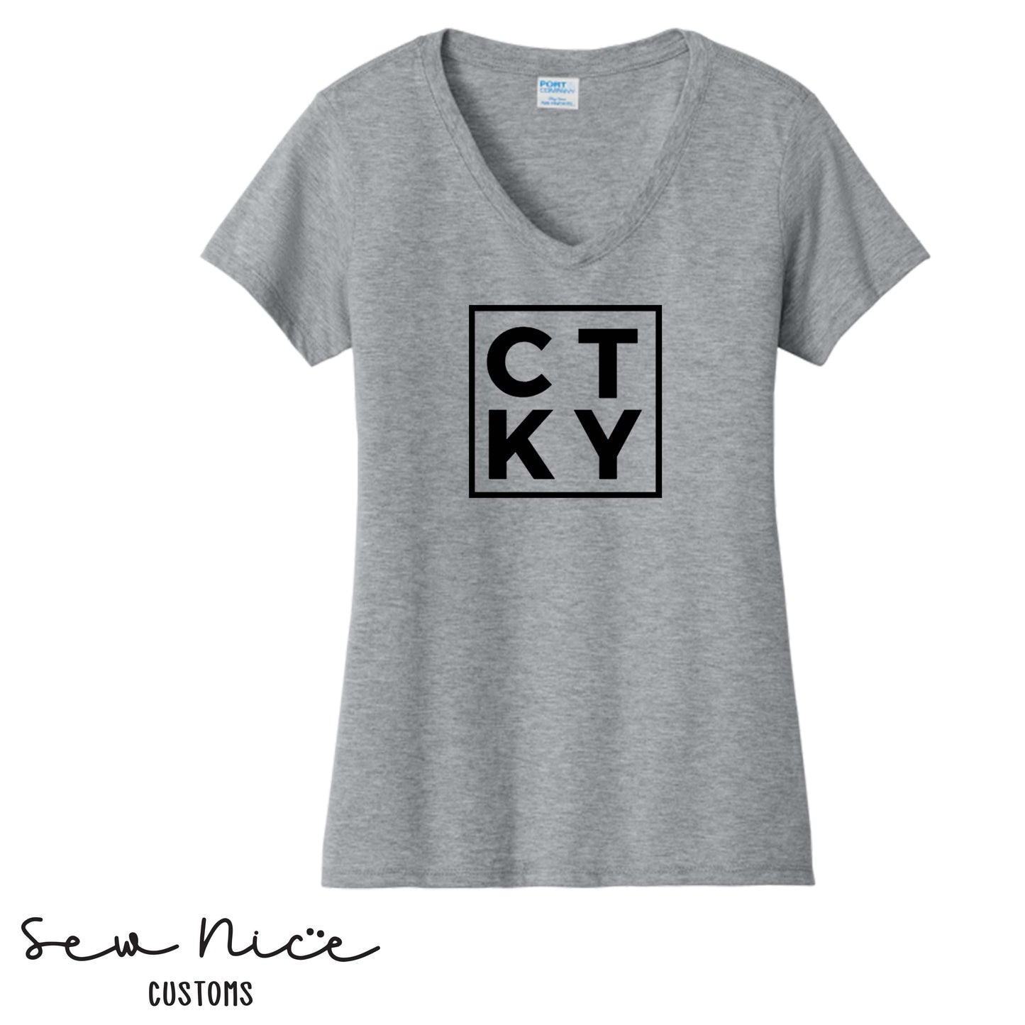 CTKY Logo- Ladies V-Neck Shirt