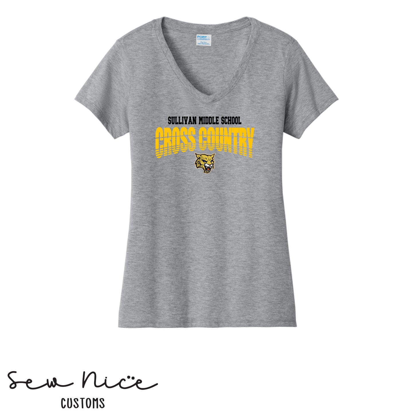 Sullivan Cross Country Mascot- Ladies V-Neck Shirt