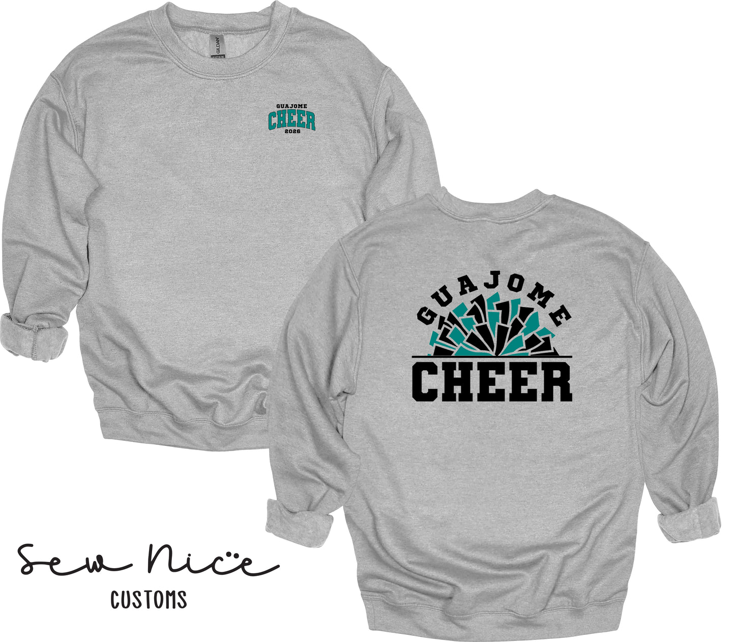 Guajome Pom Pom Cheer- Unisex Adult/Youth Crewneck Sweatshirt