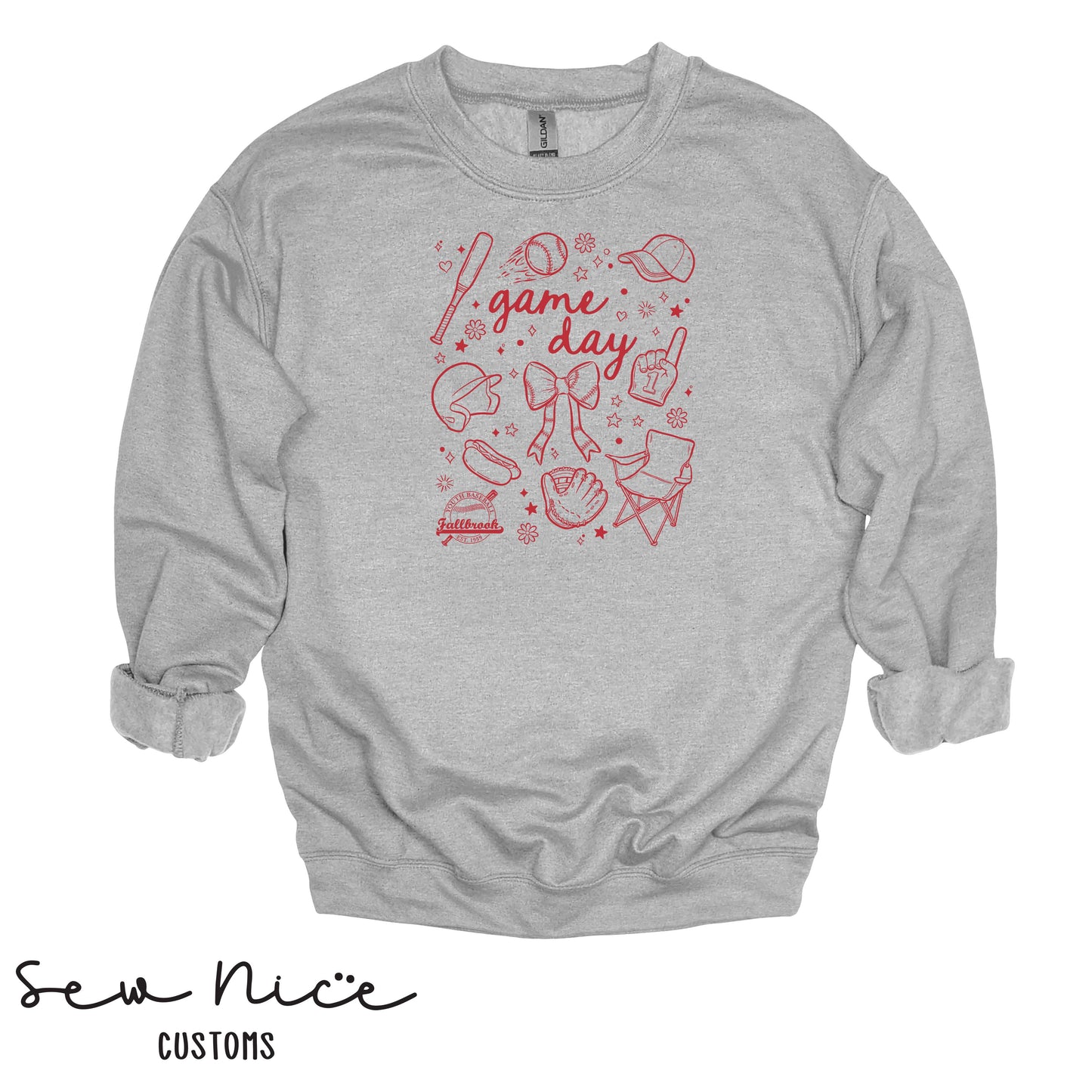 FYB Doodle Game Day- Unisex Cotton Crewneck Sweatshirt