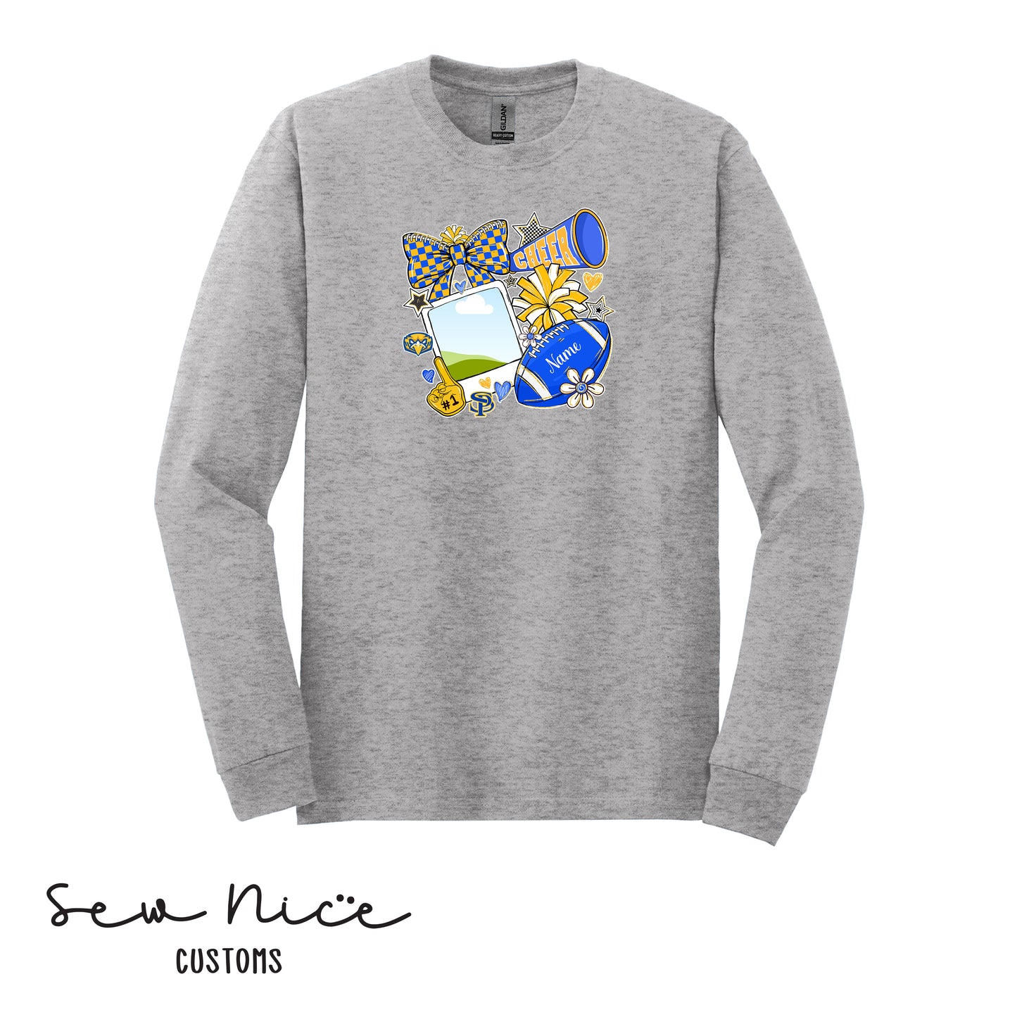 Custom SP Cheer Pic- Unisex Adult/Youth Long Sleeve Shirt