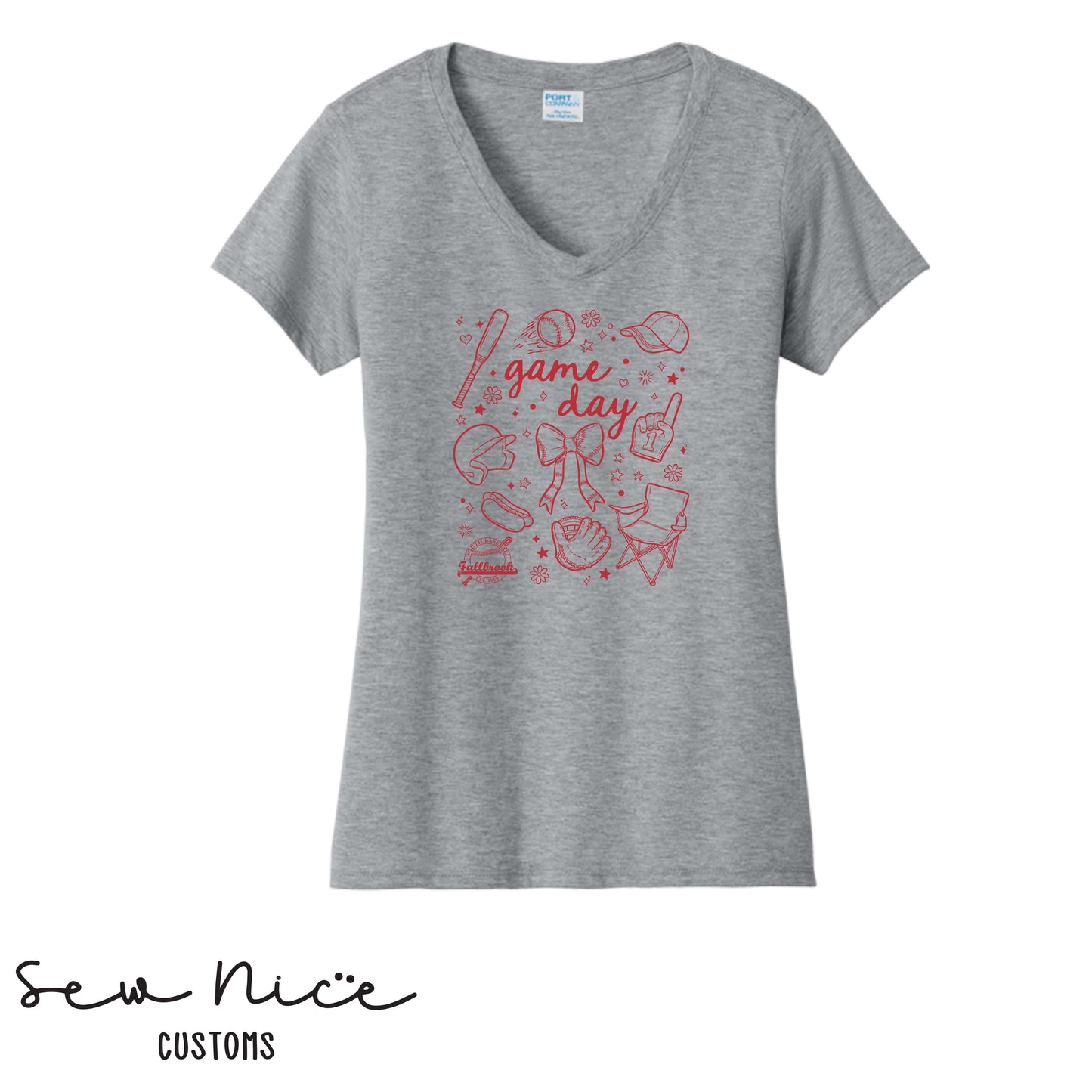 FYB Doodle Game Day- Ladies V-Neck