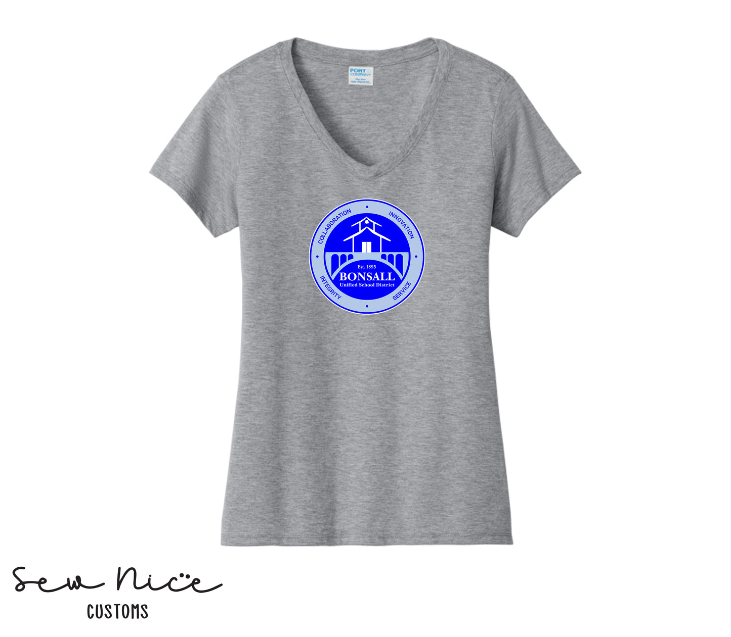 Bonsall District Logo -LADIES V-Neck Shirt
