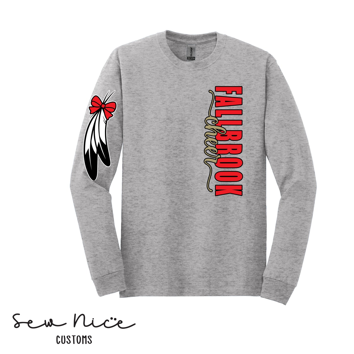 Fallbrook Cheer- Side Design- Unisex Youth/Adult Long Sleeve Shirt- FPW CHEER