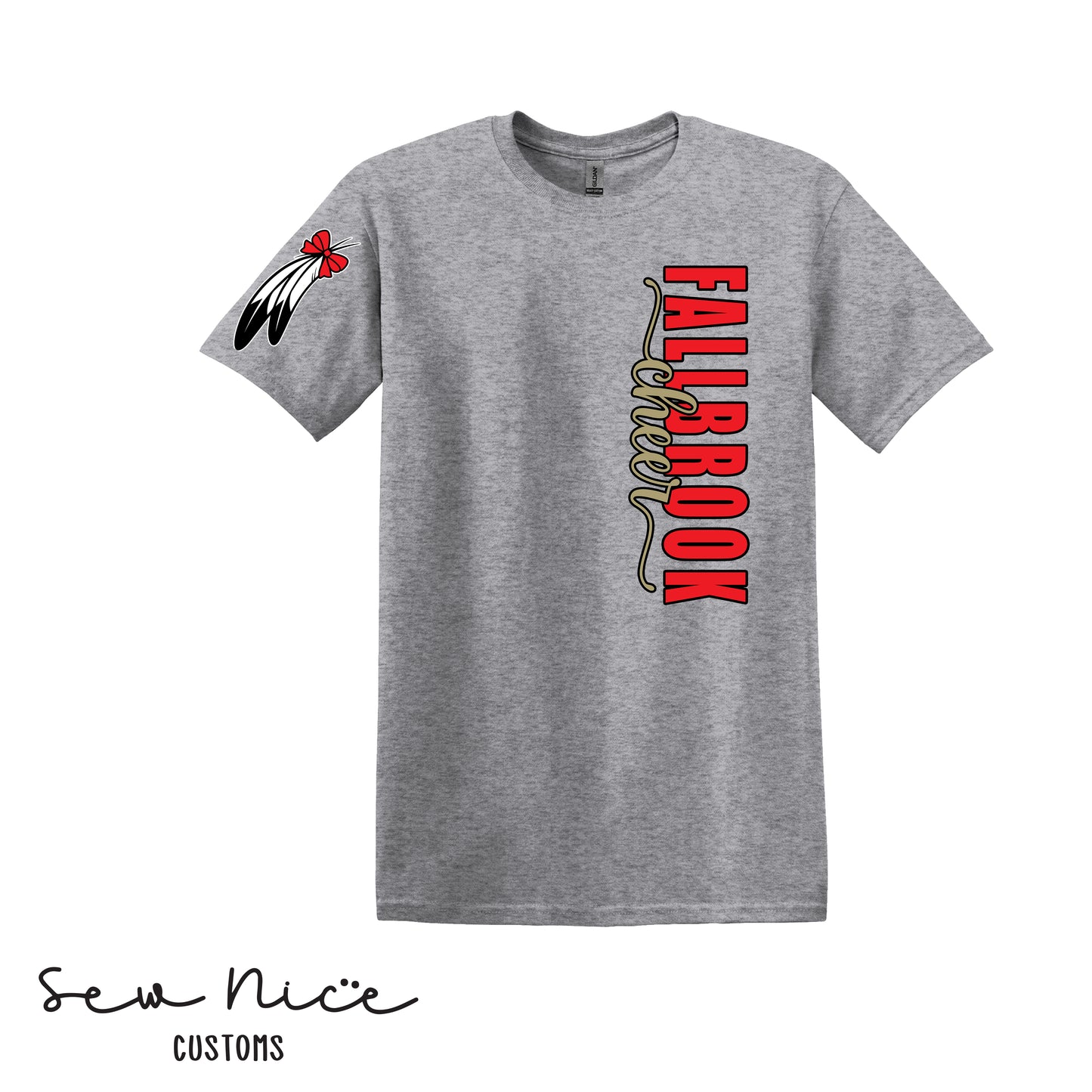 Fallbrook Cheer- Side Design-Unisex Adult/Youth T-Shirt- FPW CHEER