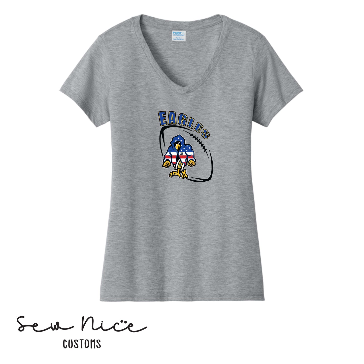 SP Eagles American Flag Robe- Ladies V-Neck Shirt