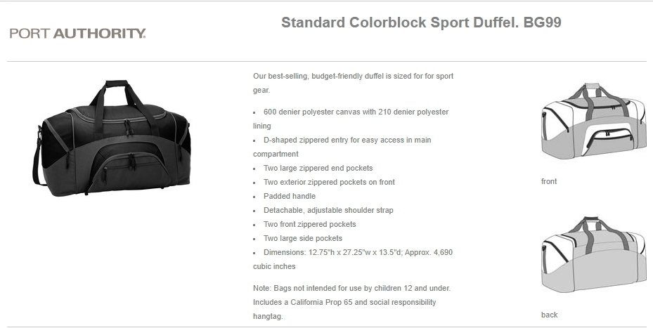 FPW Football Tackle Duffle Bag