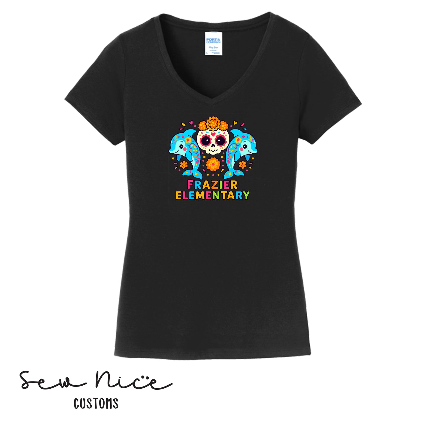 Frazier- Day of the Dead- Ladies V-Neck Shirt