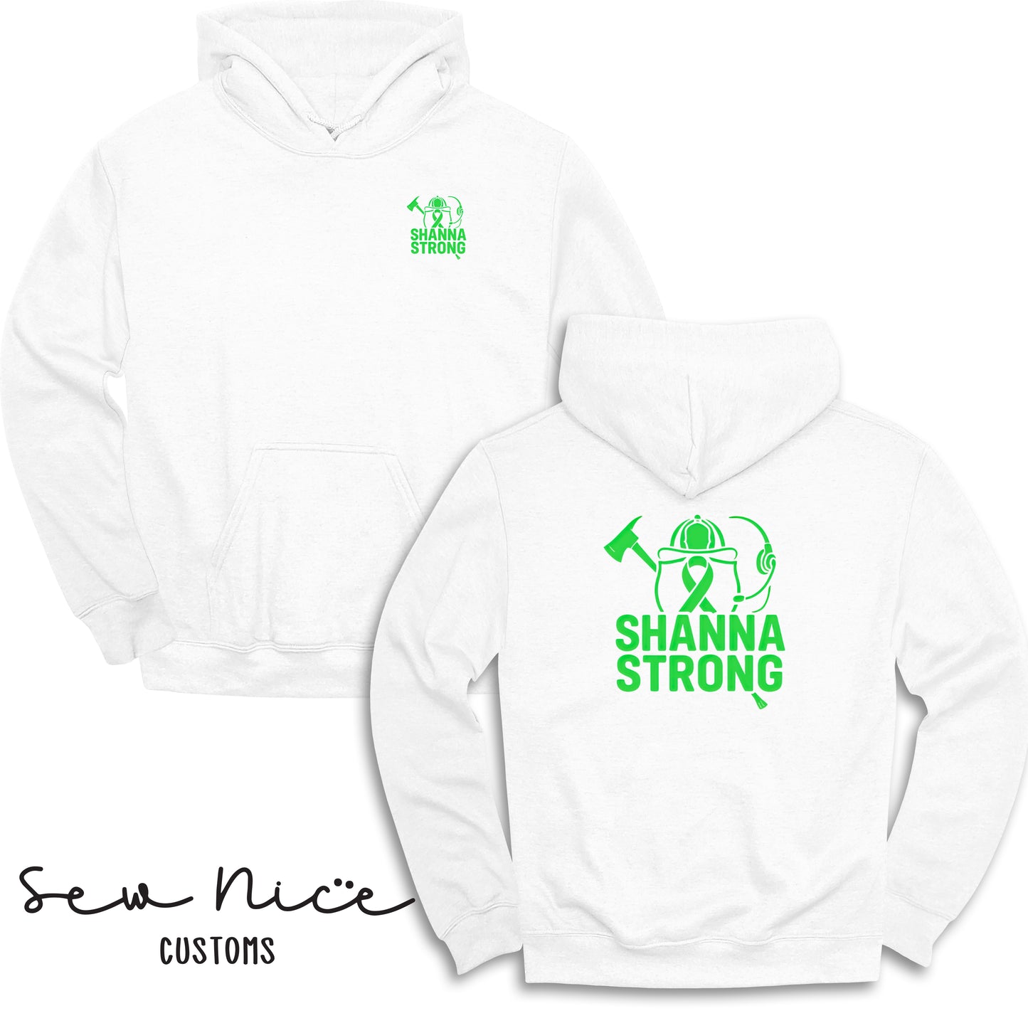 Shanna Strong Unisex Adult/Youth Hoodie-Left Chest/Back Design